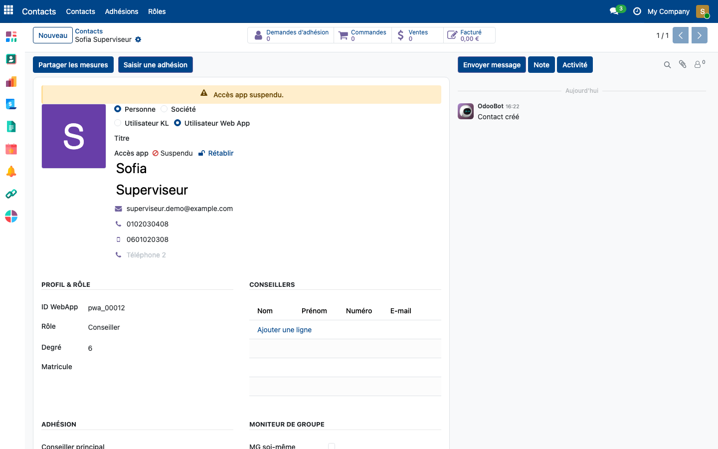 Accès à l'application suspendu