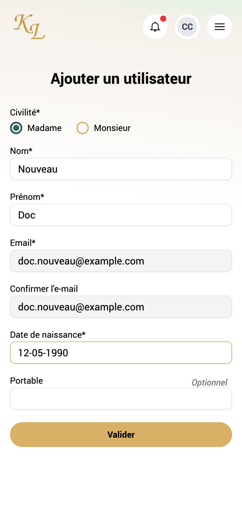 Ajouter un utilisateur