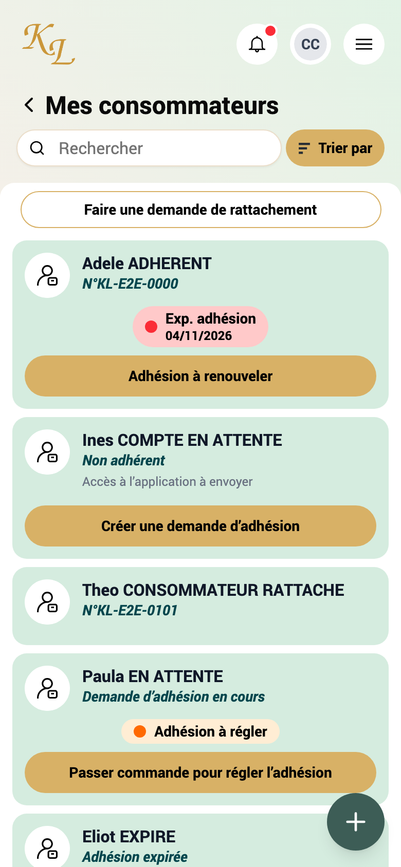 Adhésion à régler