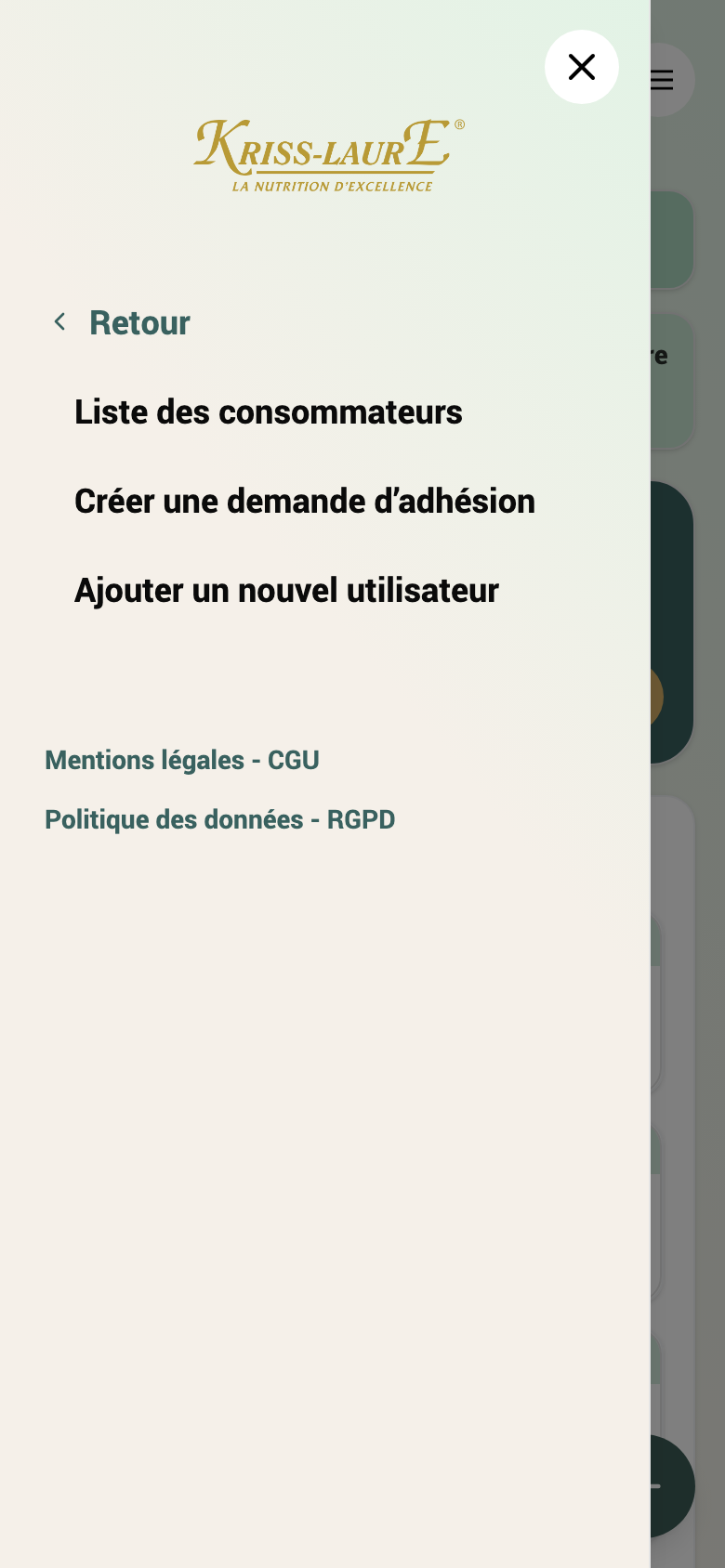 Menu Mes consommateurs